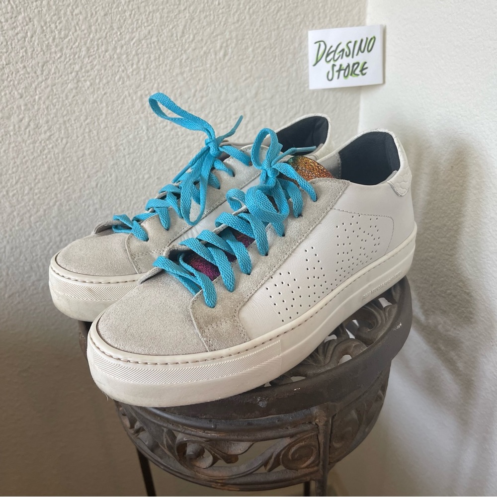 P448 Front Lace Multi Color Tongue Sneaker Shoe
